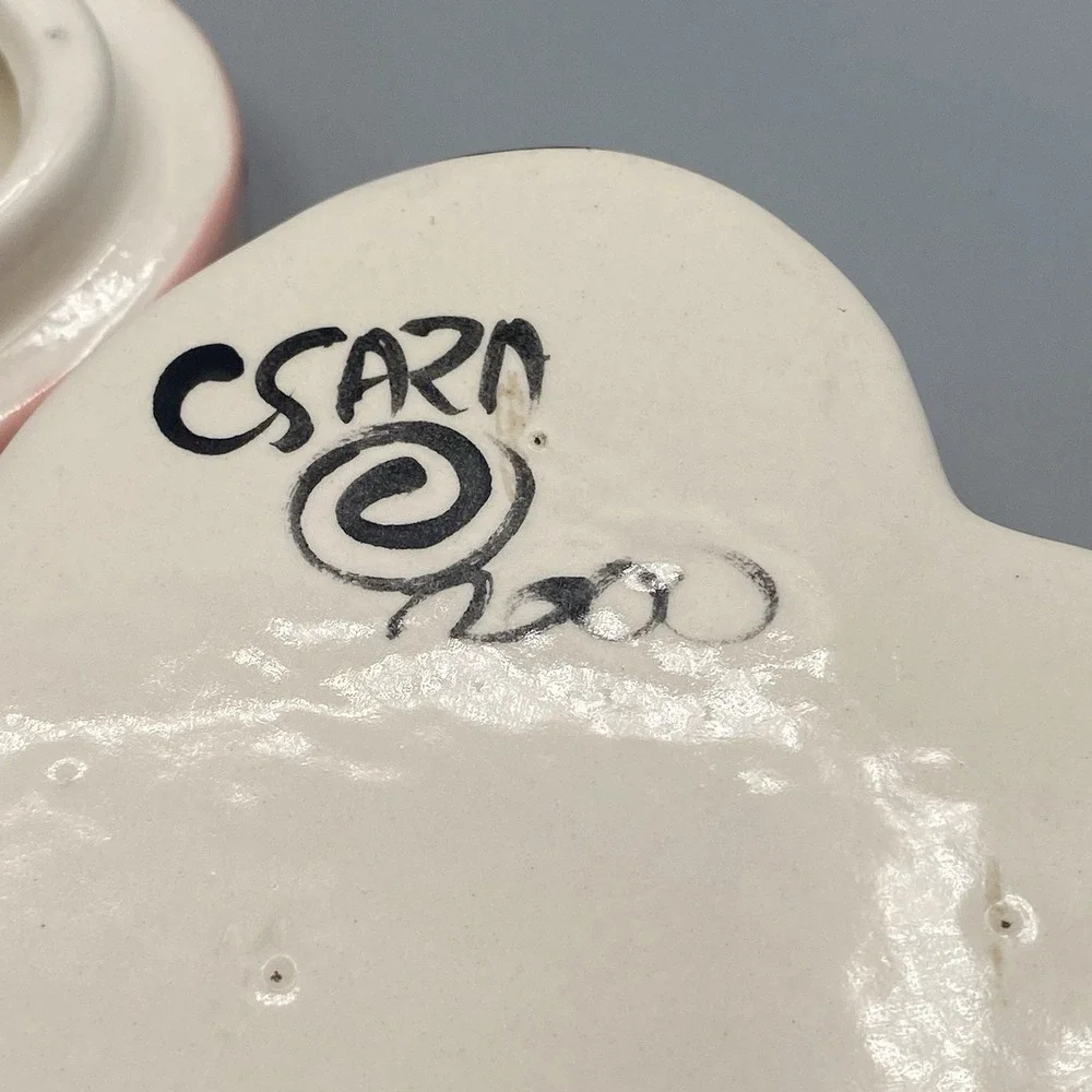 CSARA Lidded Trinket Dish Heart Jewelry Box‎ 2000 Handpainted Granddaughter Gift